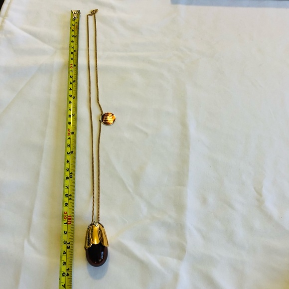 Avon Perfume Filled Eggplant Pendant Necklace Vintage Bird of Paradise Scent NWT - Picture 12 of 12